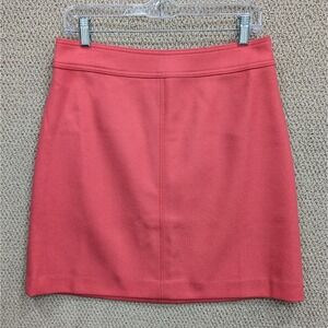 J Crew 100% Wool Short Skirt Size 8 Coral Pink‎ Lined Officecore Old Money